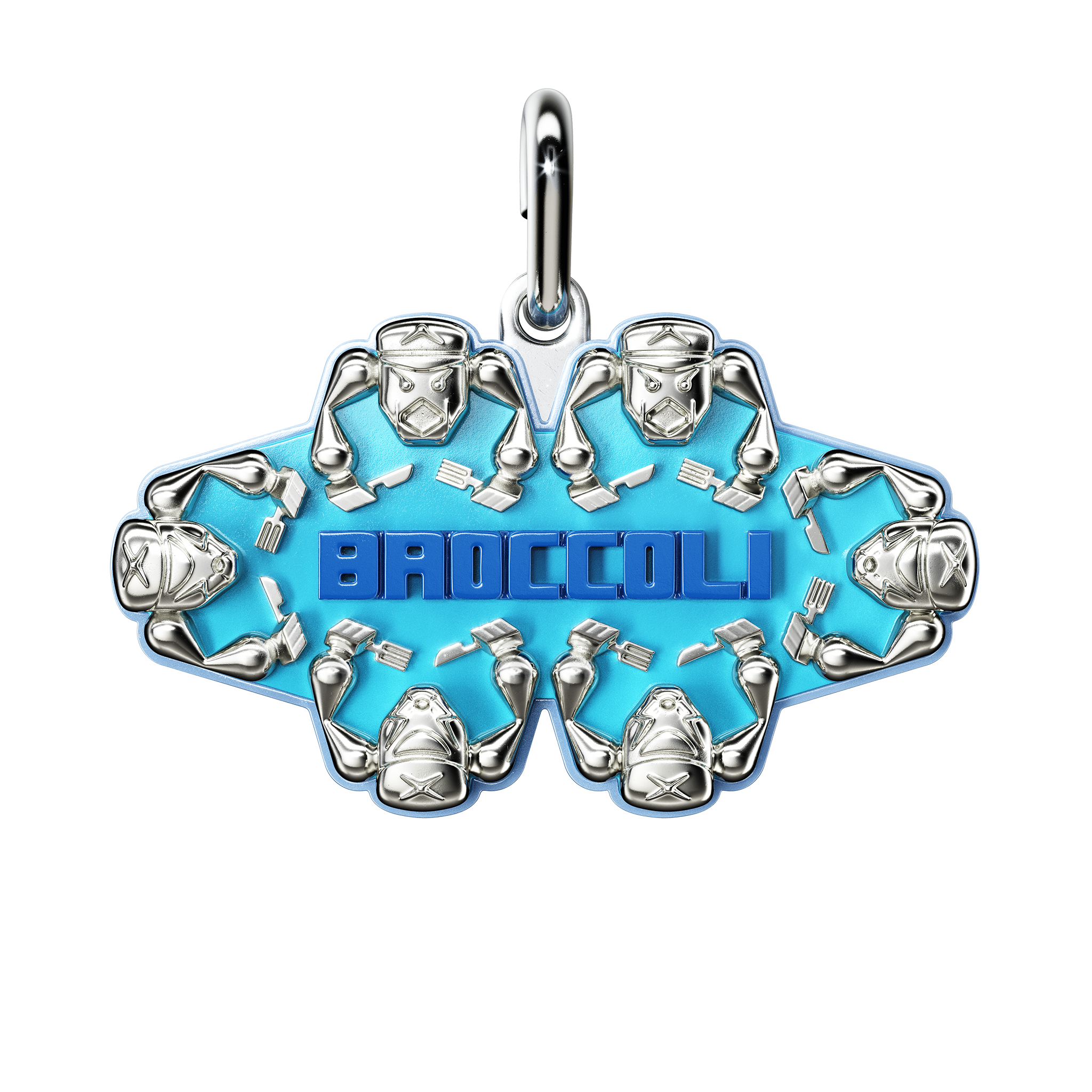 A detail of Broccoli Pendant in Bubble Blue